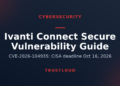 TrustLoud title graphic reading Ivanti Connect Secure Vulnerability Guide, with the subtitle CVE-2026-104935, CISA deadline October 16, 2026