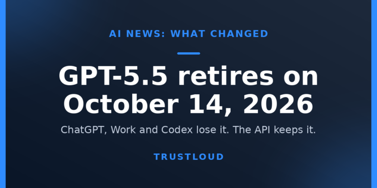 GPT-5.5 Retirement on Oct 14: What Changes, What to Use